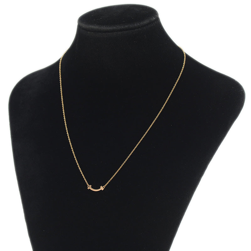 Tスマイル ミニ ペンダント K18PG ネックレス