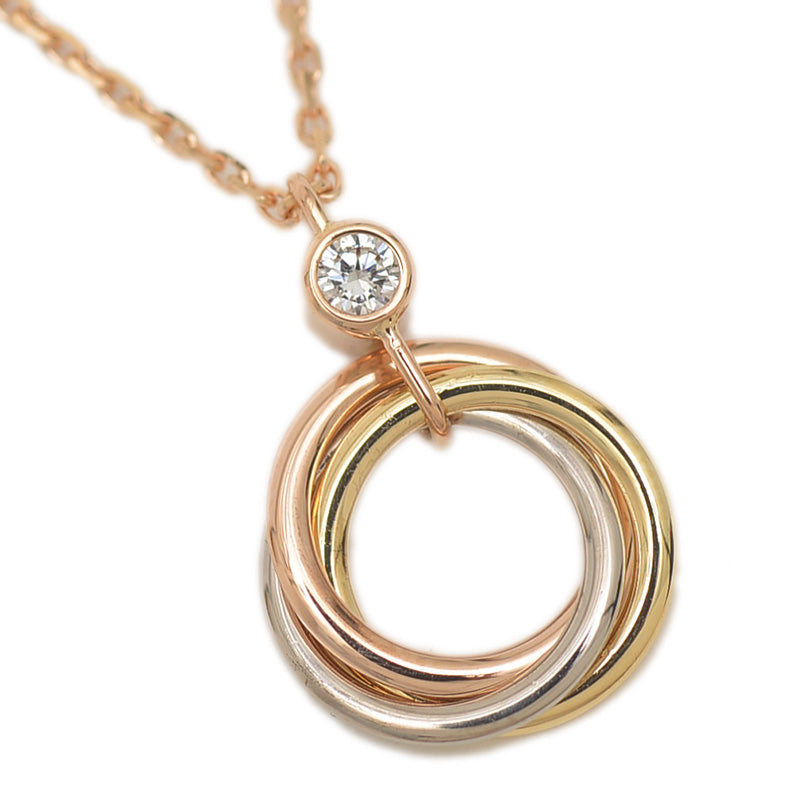 ベビートリニティ ネックレス 1Pダイヤ K18PG/YG/WG CRB72235 ネックレス