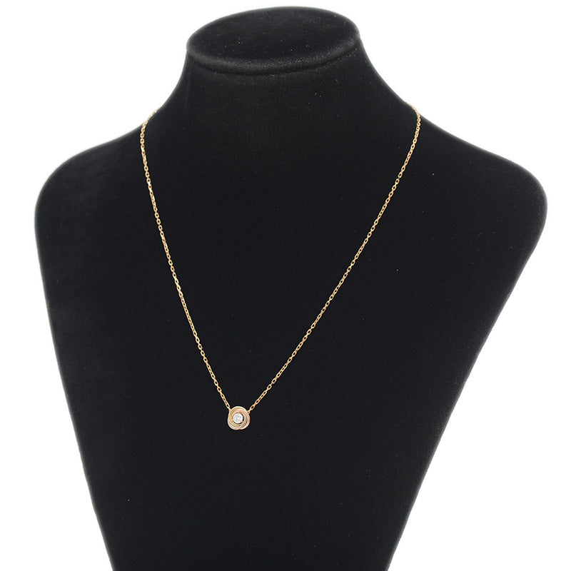 トリニティ ネックレス 1Pダイヤ K18PG/YG/WG B72249 ネックレス