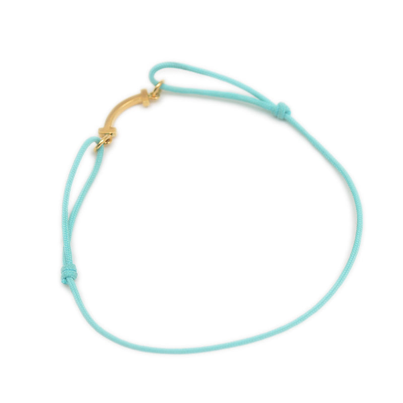 Tスマイル ミニ ブレスレット K18YG/ブルーコード ブレスレット