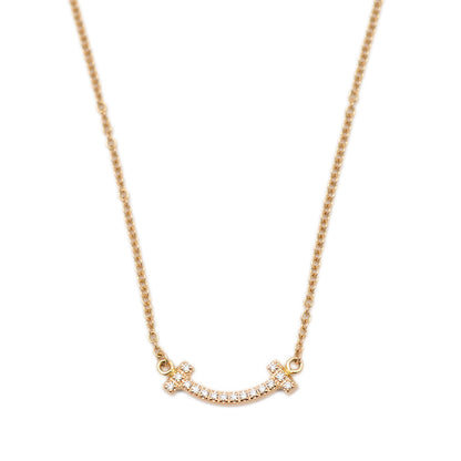 Tスマイル ミニ ペンダント K18YG/ダイヤモンド ネックレス