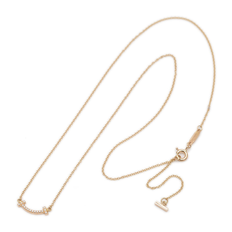 Tスマイル ミニ ペンダント K18YG/ダイヤモンド ネックレス