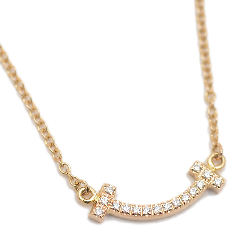 Tスマイル ミニ ペンダント K18YG/ダイヤモンド ネックレス