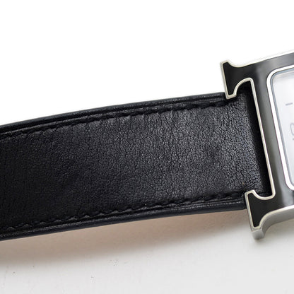 Hウォッチ MM ブラックラッカー レディース 白文字盤 クォーツ HH1.521 腕時計