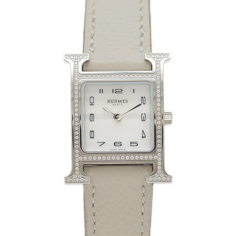 Hウォッチ ミニ レディース シェル文字盤 SS/ダイヤ クォーツ HH1.235 腕時計