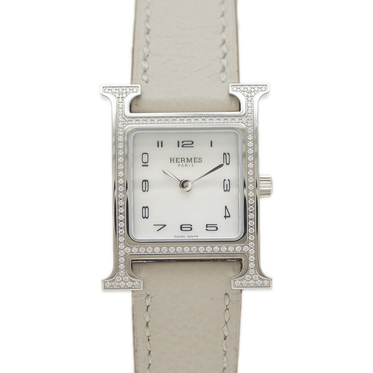 Hウォッチ ミニ レディース シェル文字盤 SS/ダイヤ クォーツ HH1.235 腕時計