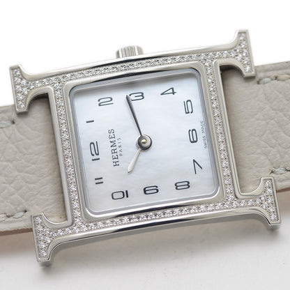 Hウォッチ ミニ レディース シェル文字盤 SS/ダイヤ クォーツ HH1.235 腕時計