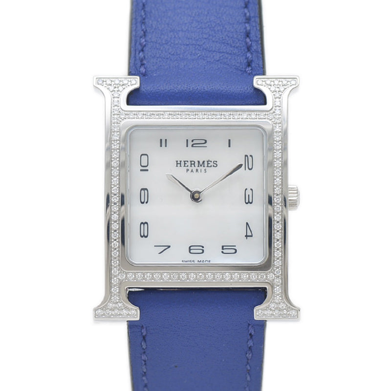 Hウォッチ PM レディース シェル文字盤 SS/ダイヤ/レザー クォーツ HH1.531 腕時計