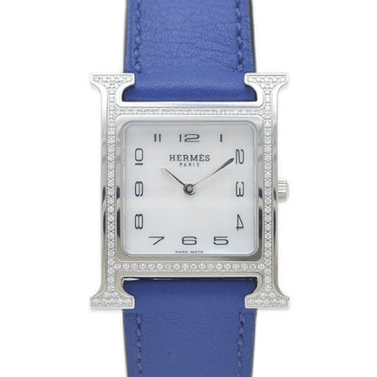 Hウォッチ PM レディース シェル文字盤 SS/ダイヤ/レザー クォーツ HH1.531 腕時計