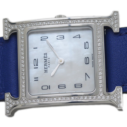 Hウォッチ PM レディース シェル文字盤 SS/ダイヤ/レザー クォーツ HH1.531 腕時計