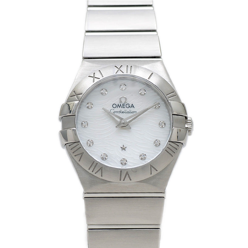 コンステレーション プリュム 27 レディース 白文字盤 12Pダイヤ クォーツ 腕時計