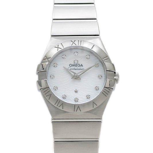 コンステレーション プリュム 27 レディース 白文字盤 12Pダイヤ クォーツ 腕時計