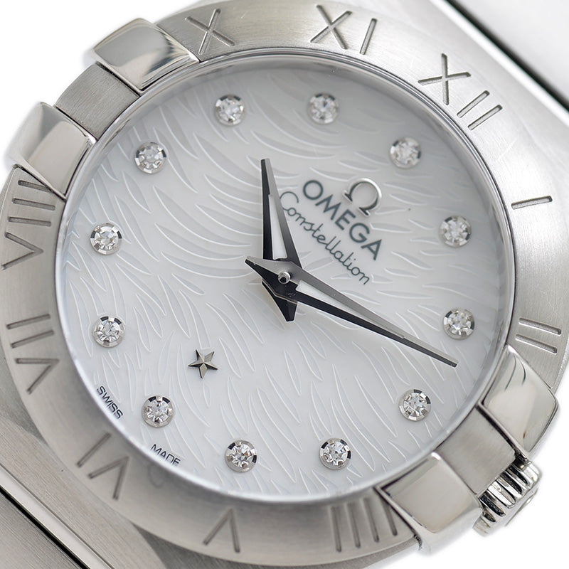 コンステレーション プリュム 27 レディース 白文字盤 12Pダイヤ クォーツ 腕時計