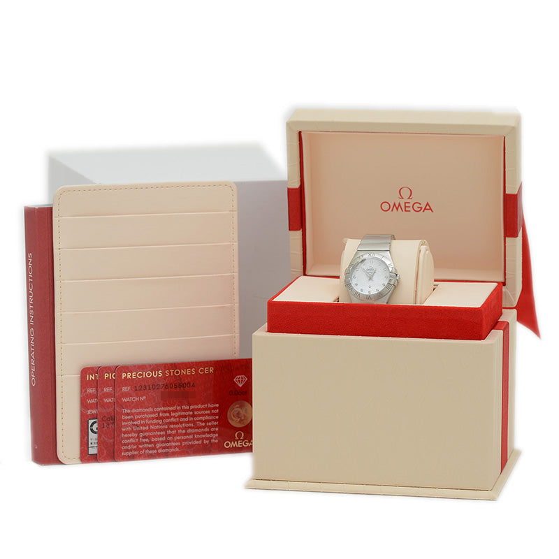 コンステレーション プリュム 27 レディース 白文字盤 12Pダイヤ クォーツ 腕時計