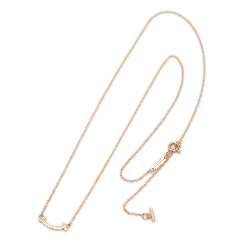 Tスマイル ミニ ペンダントネックレス K18PG ネックレス