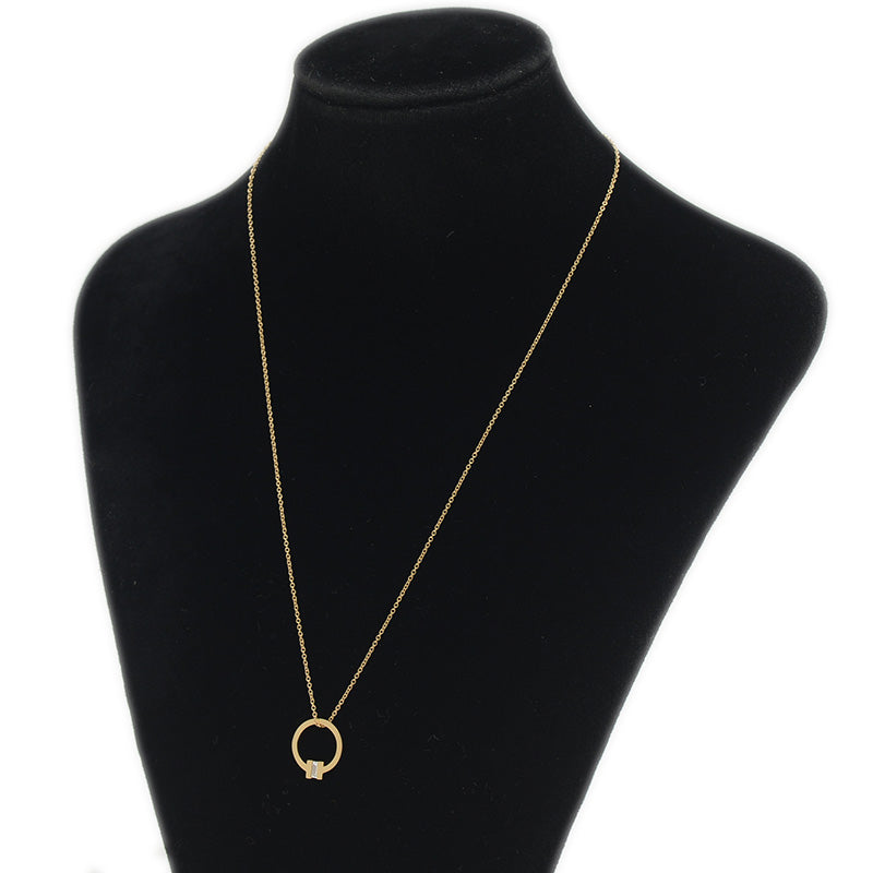 Tスクエア ネックレス K18YG/ダイヤ ネックレス