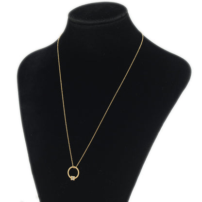 Tスクエア ネックレス K18YG/ダイヤ ネックレス