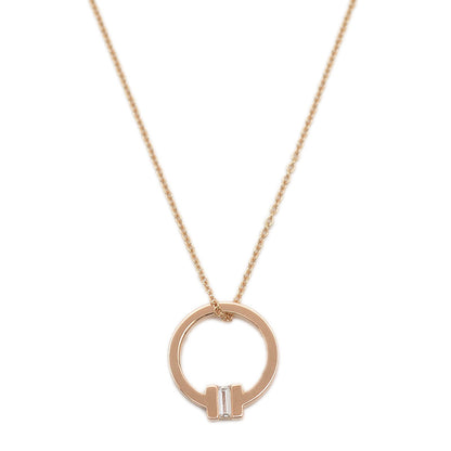 Tスクエア ネックレス K18PG/ダイヤ ネックレス