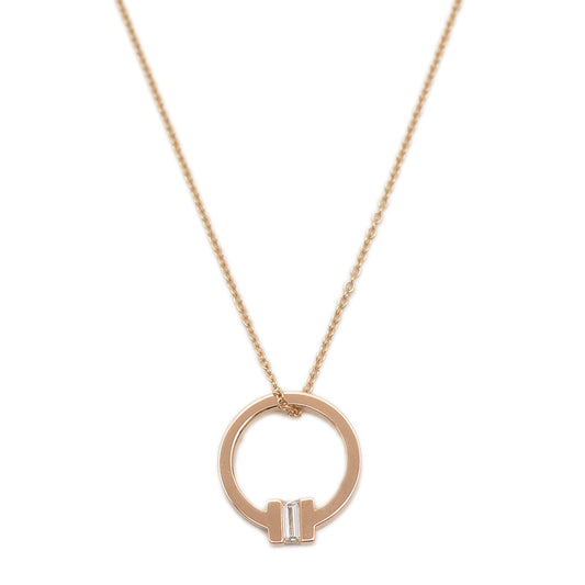 Tスクエア ネックレス K18PG/ダイヤ ネックレス