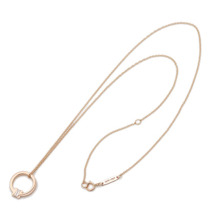 Tスクエア ネックレス K18PG/ダイヤ ネックレス