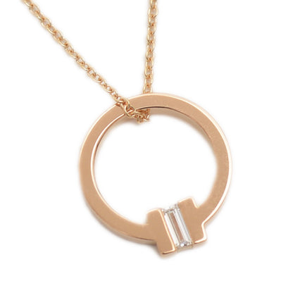 Tスクエア ネックレス K18PG/ダイヤ ネックレス