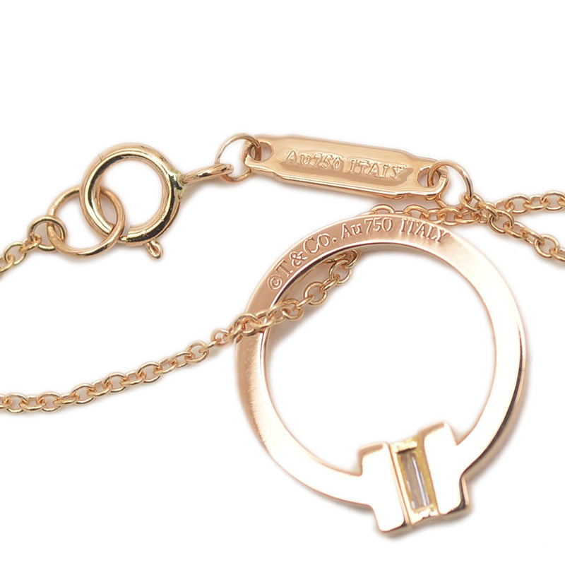 Tスクエア ネックレス K18PG/ダイヤ ネックレス