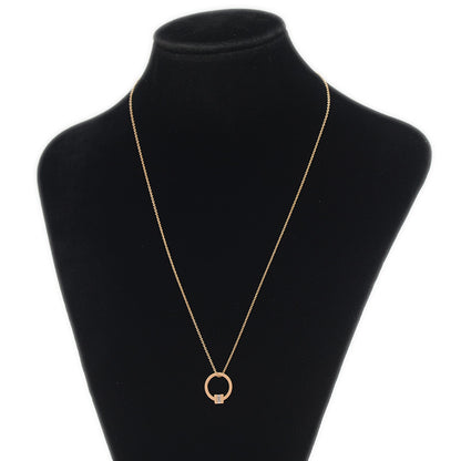 Tスクエア ネックレス K18PG/ダイヤ ネックレス