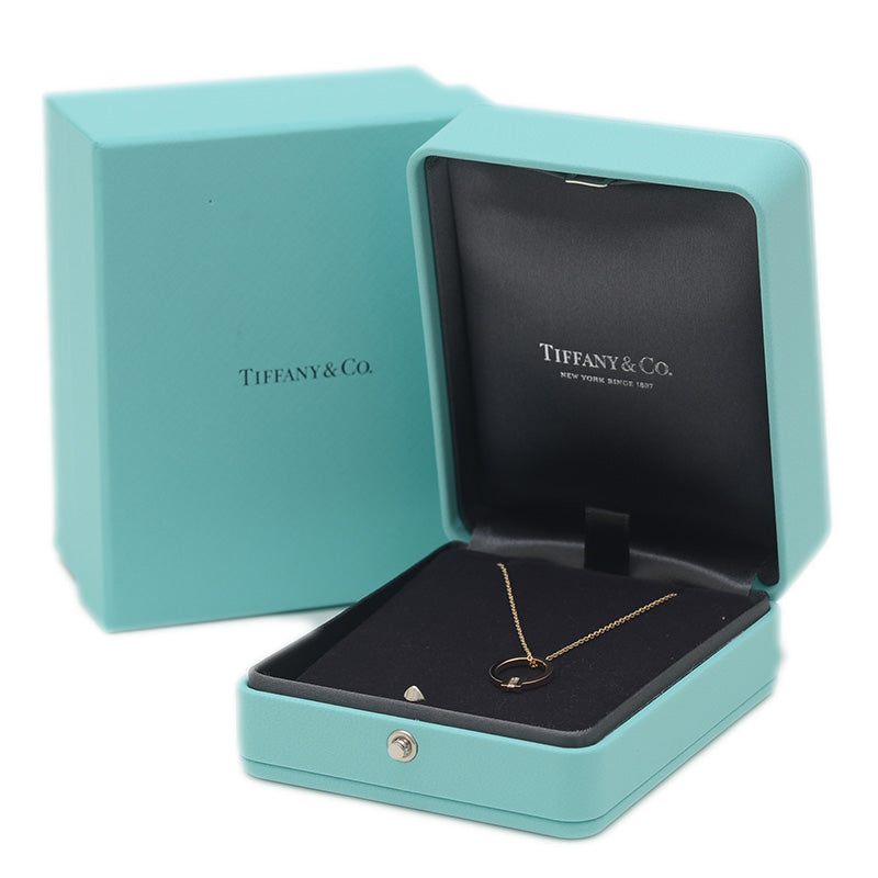 Tスクエア ネックレス K18PG/ダイヤ ネックレス