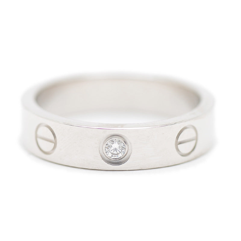 ミニ ラブリング 1Pダイヤ K18WG #47 B40505 リング・指輪