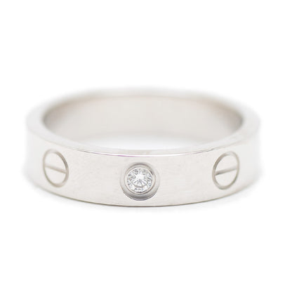 ミニ ラブリング 1Pダイヤ K18WG #47 B40505 リング・指輪