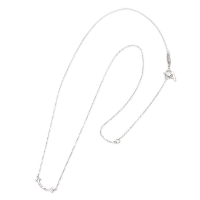 Tスマイル ミニ ペンダント K18WG/ダイヤモンド ネックレス