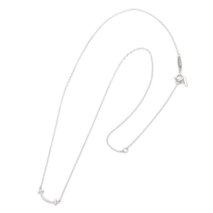 Tスマイル ミニ ペンダント K18WG/ダイヤモンド ネックレス