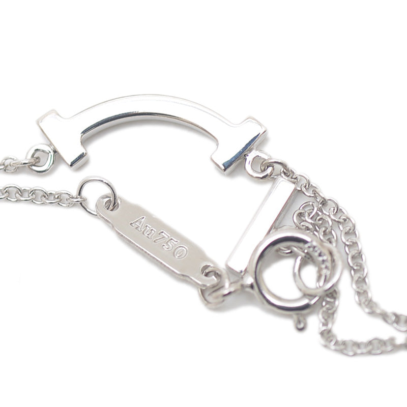 Tスマイル ミニ ペンダント K18WG/ダイヤモンド ネックレス