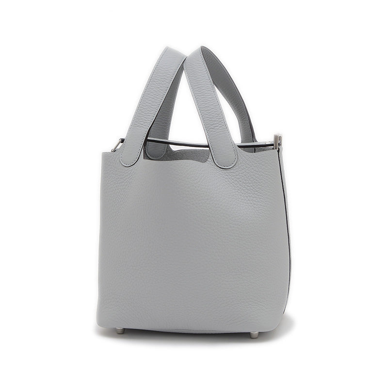 ピコタンロック PM 18 ブルーグラシエ シルバー金具 K刻印 ハンドバッグ