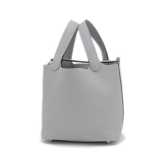 ピコタンロック PM 18 ブルーグラシエ シルバー金具 K刻印 ハンドバッグ