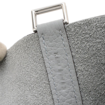 ピコタンロック PM 18 ブルーグラシエ シルバー金具 K刻印 ハンドバッグ