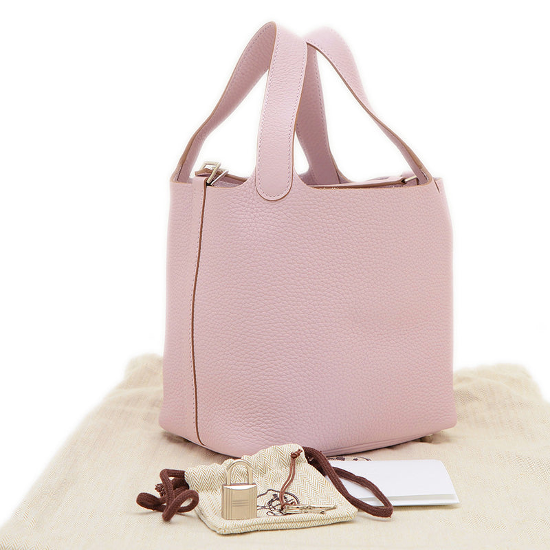 ピコタンロック PM 18 トリヨン モーヴペール シルバー金具 W刻印 ハンドバッグ