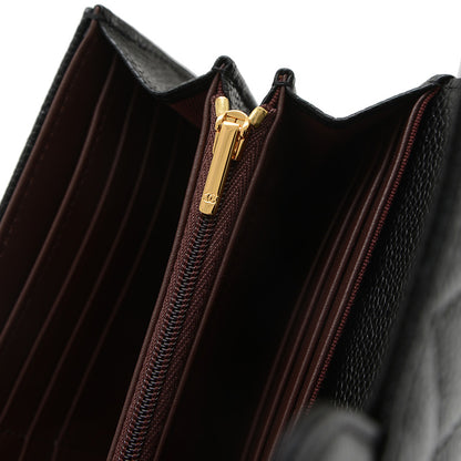 ロングウォレット クラシック 長財布 キャビアスキン ブラック A80758 長財布