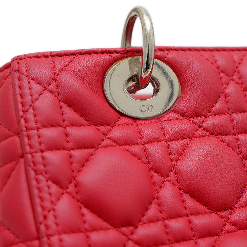 レディディオール カナージュ 2WAYショルダーバッグ ラムスキン ピンク ハンドバッグ