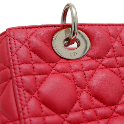 レディディオール カナージュ 2WAYショルダーバッグ ラムスキン ピンク ハンドバッグ