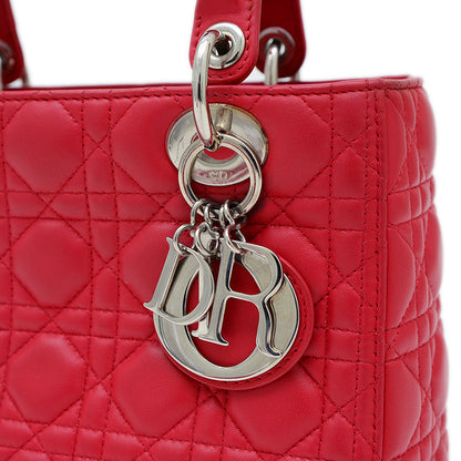 レディディオール カナージュ 2WAYショルダーバッグ ラムスキン ピンク ハンドバッグ