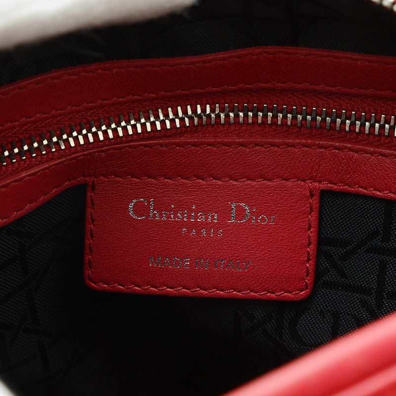 レディディオール カナージュ 2WAYショルダーバッグ ラムスキン ピンク ハンドバッグ