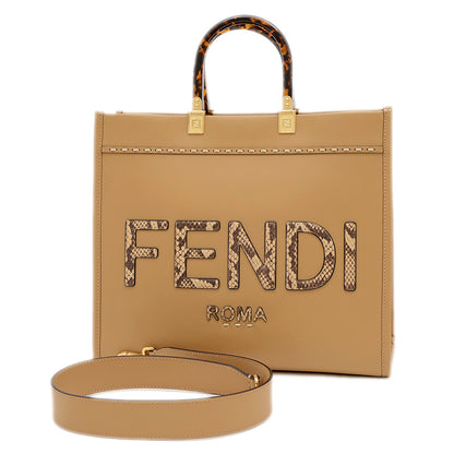 サンシャイン ミディアム 2WAYトートバッグ レザー/パイソン ベージュ 8BH386 トートバッグ