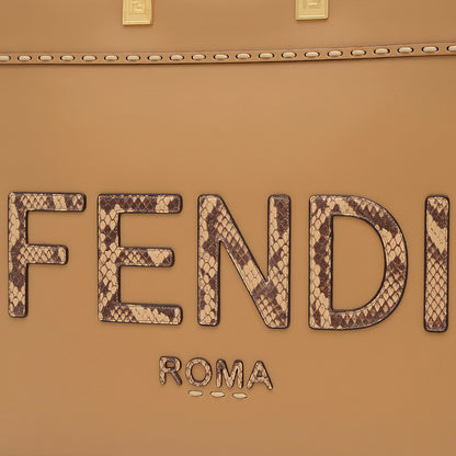 サンシャイン ミディアム 2WAYトートバッグ レザー/パイソン ベージュ 8BH386 トートバッグ