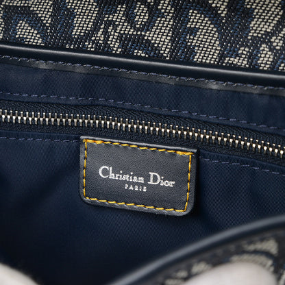 サドルバッグ トロッター ショルダーバッグ キャンバス/レザー ネイビー ハンドバッグ