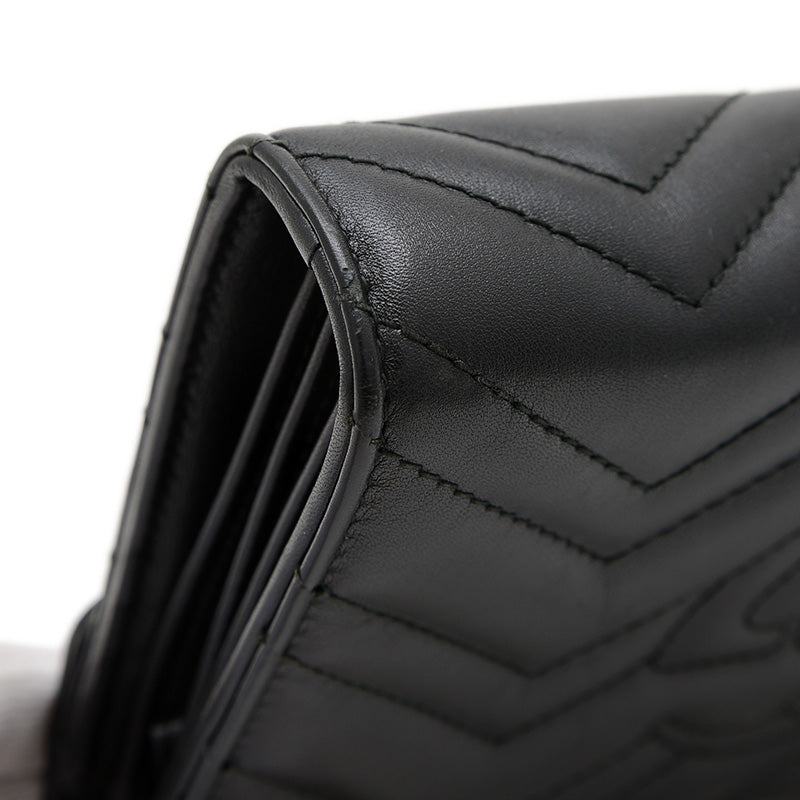 GGマーモント チェーンショルダー ウォレット クラッチ カーフ ブラック 474575 ショルダーバッグ