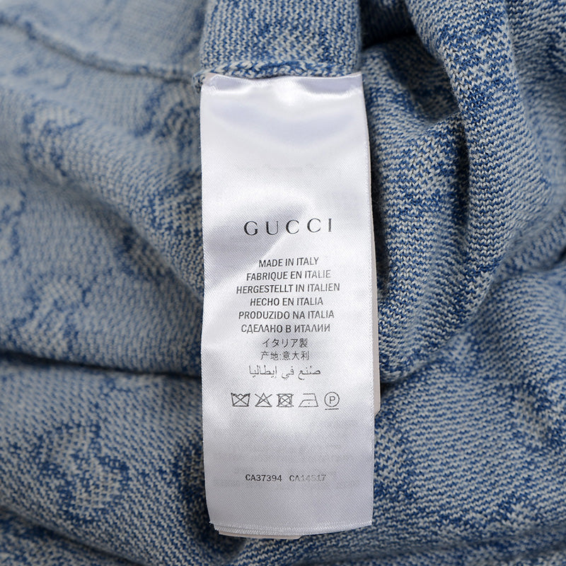 ニットワンピース GG ウール混 ブルー Mサイズ 579787 ワンピース