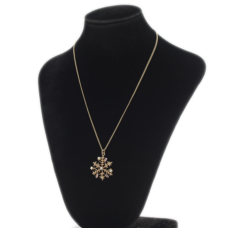 スノーフレーク ネックレス ラインストーン シルバー 05A ネックレス