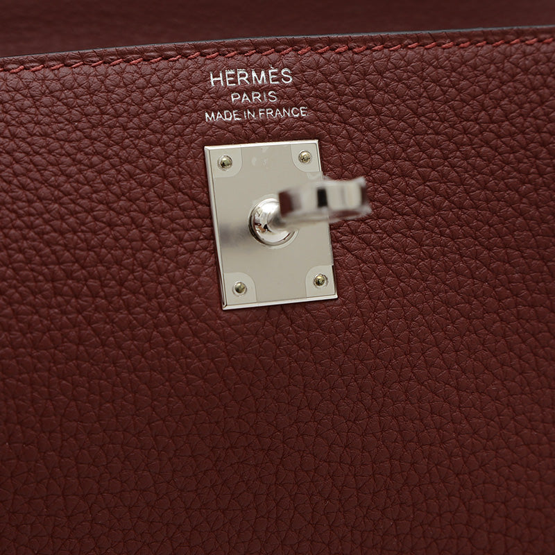 ケリー25 内縫い トゴ ルージュアッシュ シルバー金具 W刻印 ハンドバッグ