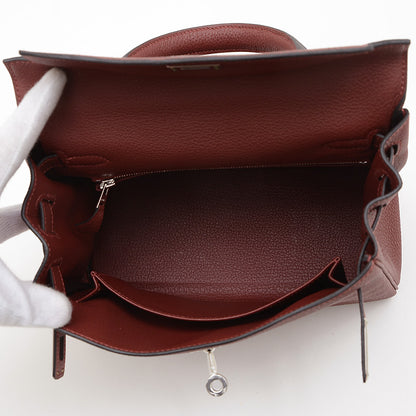 ケリー25 内縫い トゴ ルージュアッシュ シルバー金具 W刻印 ハンドバッグ